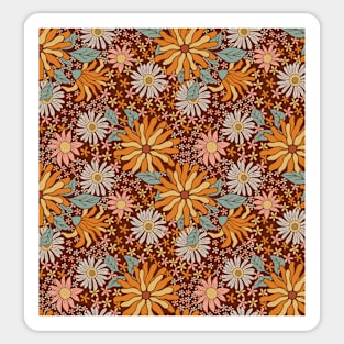 Retro Daisy Art Pattern Sticker